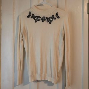 Ivanka Trump light sweater with beading detail